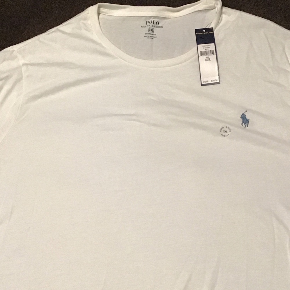 Polo by Ralph Lauren White Tee with Blue Logo